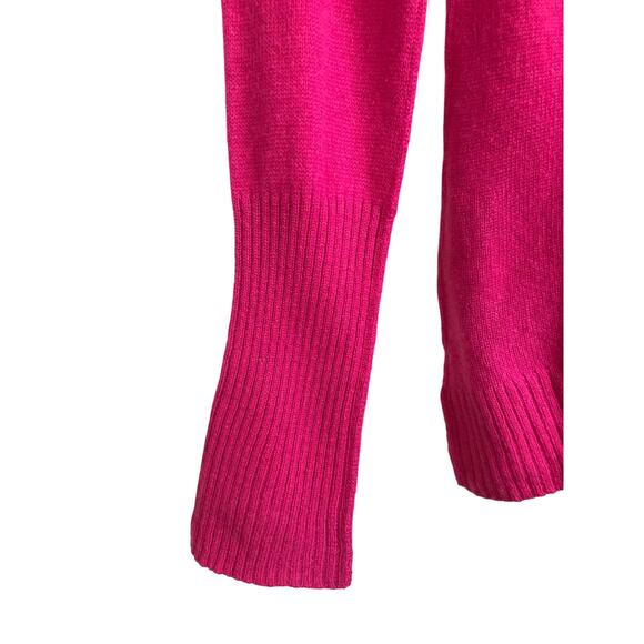 Autumn Cashmere Sweater Womens Sz XS Magenta Studded Skull Detail Half Button - Picture 6 of 7